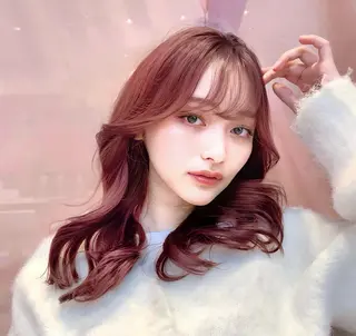 ミディアム カラー 韓国ヘア/レイヤー/ 顔まわり/りょーとのヘアスタイル