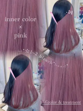 セミロング カラー ヘアアレンジ NOELA所属・加藤あいり／大人 可愛いモテカラー♡のヘアスタイル