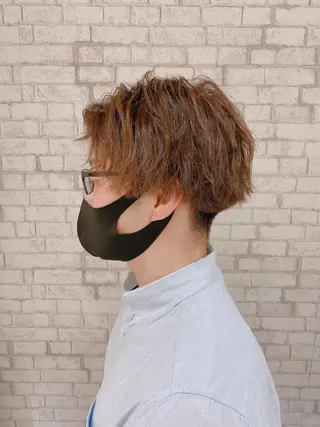 ショート カラー ヘアアレンジ メンズ ブリーチなし艶カラー 東家のヘアスタイル