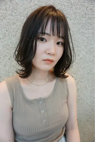 ミディアム カラー 永井 大希のヘアスタイル