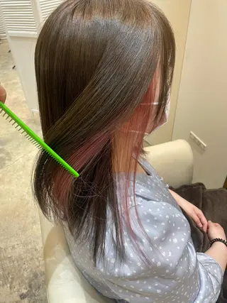 セミロング カラー 【完全個室】髪質改善 暖色カラー/山崎唯奈のヘアスタイル