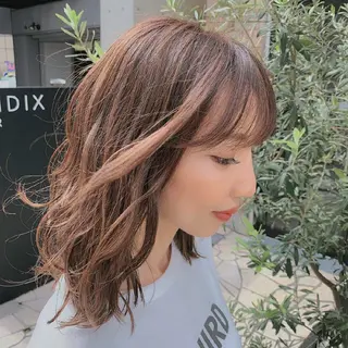 セミロング カラー Luana 矢場町のヘアスタイル