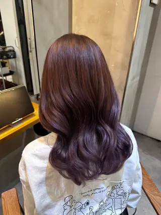 セミロング カラー MIYU透明感カラー ブリーチなしWカラーのヘアスタイル