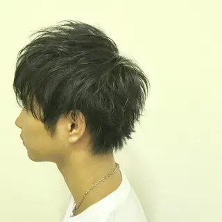 ショート カラー パーマ メンズ ニュアンスパーマ/ レイヤー/茶屋町のヘアスタイル