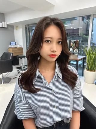 ミディアム カラー 韓国ヘア 店長NEGIのヘアスタイル