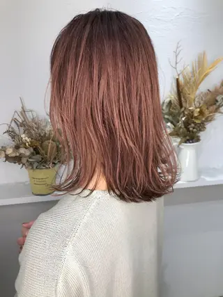 ミディアム カラー ニュアンスパーマ/ レイヤー/茶屋町のヘアスタイル