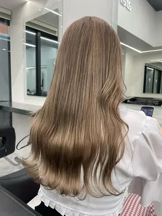 ロング カラー 渋谷人気1位✨カラー 縮毛、髪質改善のヘアスタイル