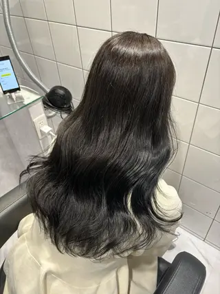 セミロング カラー 表参道♡暗髪♡ 艶カラー♡アユミのヘアスタイル