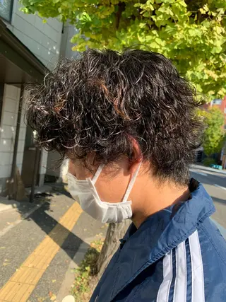 ミディアム パーマ メンズ 宮嶋 勇輔のヘアスタイル