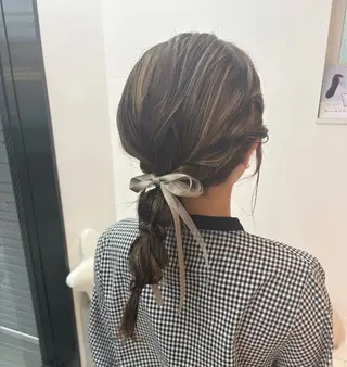 ミディアム ヘアアレンジ Wカラーヘアアレンジ さあやのヘアスタイル