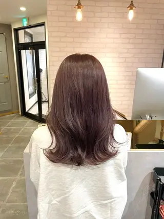 セミロング カラー 西村 れいのヘアスタイル