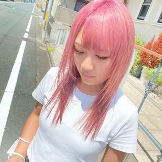 ロング カラー ヘアアレンジ ハイトーンカラー🌈 メンズパーマ鈴木康平のヘアスタイル