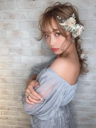 ロング カラー ヘアアレンジ レイヤー/ウルフ ハイトーンhiroのヘアスタイル