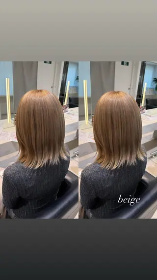 ミディアム カラー 暖色カラー/ ストレート/くるみのヘアスタイル