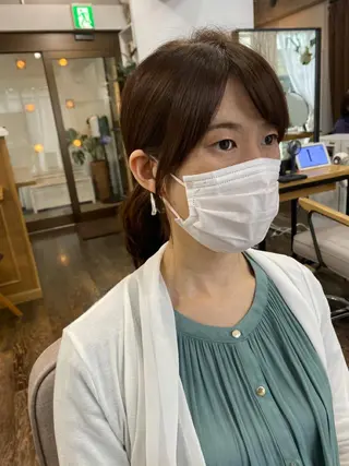 ミディアム カラー ヘアアレンジ ナカジマ ボブ/レイヤーのヘアスタイル