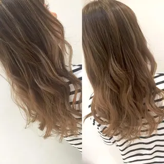 ミディアム セミロング ロング カラー ハイトーン×髪質改善 KENTAのヘアスタイル