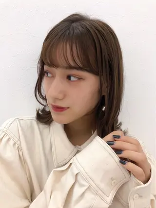 ミディアム カラー パーマ 💖美髪矯正💖 辻未侑のヘアスタイル