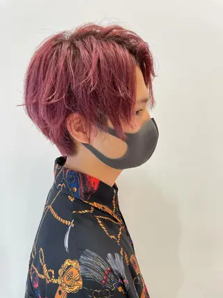 ショート カラー メンズ 韓国風ハッシュカット 似合わせレイヤー池袋のヘアスタイル