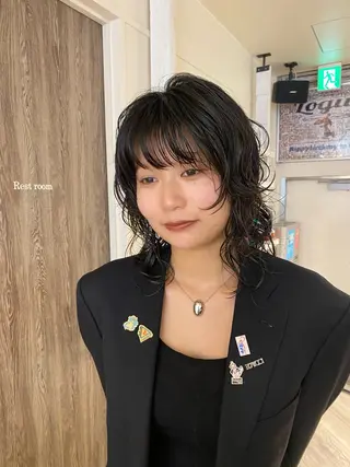 セミロング パーマ ナチュラルヘア🫧 ナナミのヘアスタイル