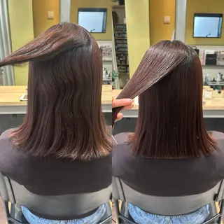 ミディアム パーマ hub hair レイヤー/透明感のヘアスタイル