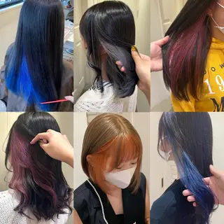 ロング カラー ミユ🎀長さ出し 🎨デザインカラーのヘアスタイル