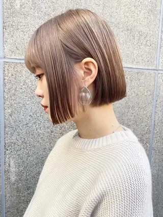ショート カラー 韓国/ハイトーン/ ボブ🎀MIKU🎀のヘアスタイル