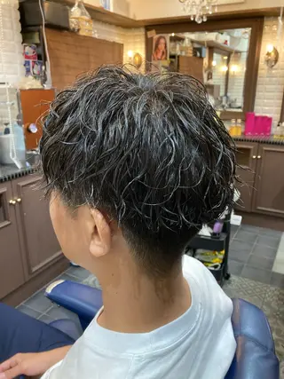 ショート パーマ メンズ ルピナス中田店長 山口大地のヘアスタイル