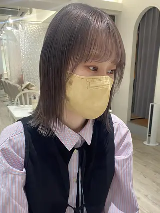 ミディアム カラー 暖色カラー✨️ 門内 梨真のヘアスタイル