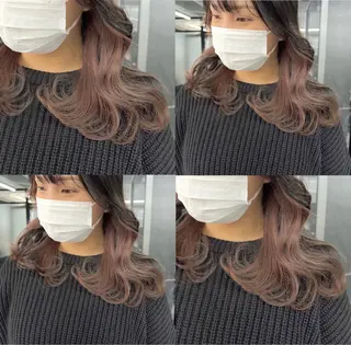 セミロング カラー シールエクステ特化 ハイトーン、NANAのヘアスタイル