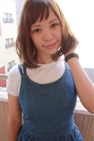 ミディアム カラー パーマ tuuli トゥーリのヘアスタイル