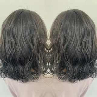 セミロング カラー 菅 翔太のヘアスタイル