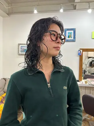 ミディアム パーマ 原田 慎吾のヘアスタイル