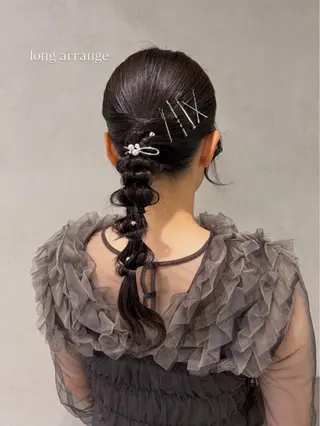 ヘアアレンジ monaヘアアレンジ 🎀/お呼ばれのヘアスタイル