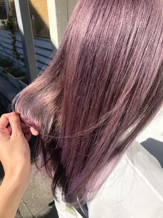 ミディアム カラー インナーカラー 推し ブリーチ  髪質改善のヘアスタイル