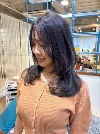 セミロング CHIE艶カラー& 癒しヘッドスパ🌿のヘアスタイル