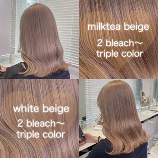 ミディアム カラー 透明感ベージュカラー 🪞上野🪞AIのヘアスタイル