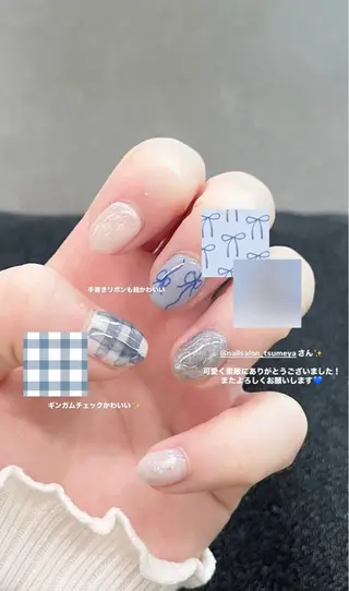ネイル tsumeya ゆるかわ手描きネイルのネイルデザイン