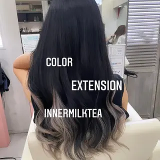 ロング カラー エクステ🩵ブリーチ 韓国ヘア🩵KAEのヘアスタイル