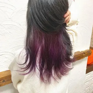 セミロング カラー 菅野 愛のヘアスタイル