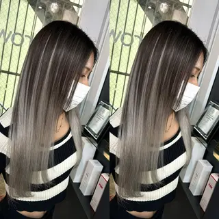 ロング バレイヤージュ ボブ🌈ナツヤのヘアスタイル