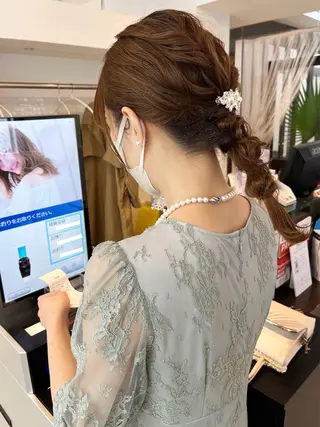 セミロング ヘアアレンジ アレンジ＆ショート 💙YUKINOのヘアスタイル
