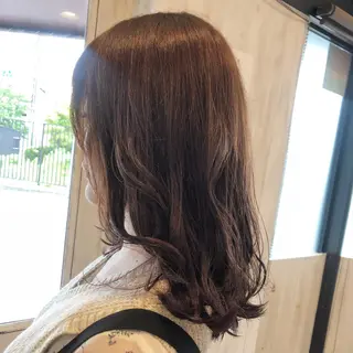 ミディアム カラー 谷口ゆめ/縮毛矯正/ 大人女子/眉ワックスのヘアスタイル