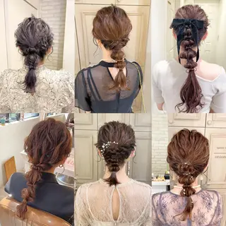セミロング ヘアアレンジ シールエクステ横浜 🐏☁️miminaのヘアスタイル