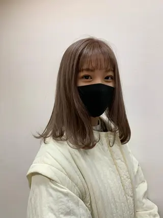ミディアム カラー 鈴木 まりやのヘアスタイル