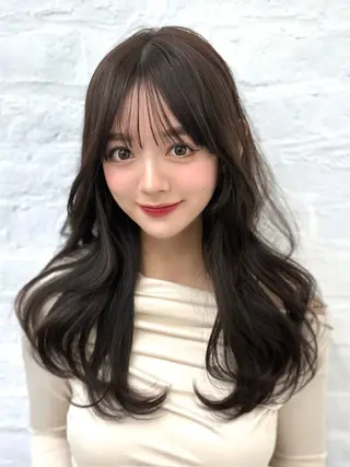 セミロング 前髪顔まわりカット 🌈中村海聖のヘアスタイル