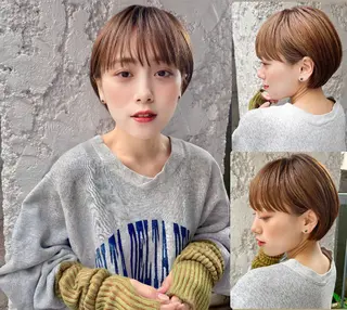 ショート カラー 岡安優太 顔まわり似合せが得意のヘアスタイル