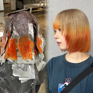 セミロング カラー 💫miyu💫デザ インカラー/アレンジのヘアスタイル