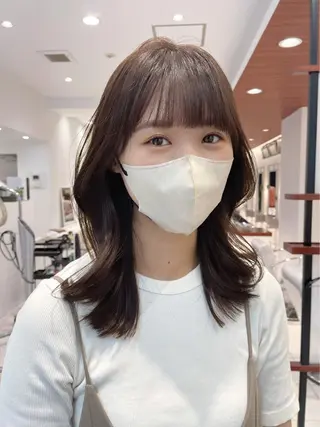 ミディアム カラー BiBi 武田 あやのヘアスタイル