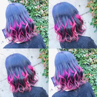 セミロング カラー ヘアアレンジ メンズ キッズ 💟Chloe原宿店 🩶ハイトーンのヘアスタイル