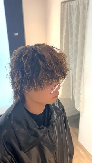 パーマ メンズ メンズパーマ眉毛 特化アユム🔥のヘアスタイル